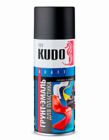 KUDO KU-6002 Грунт-эмаль для пластика черная (RAL 9005) 520мл /12шт